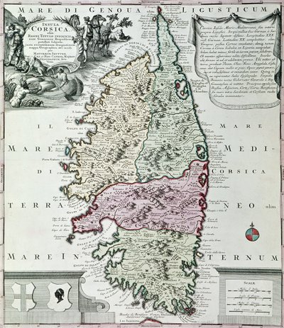 Map of Corsica by Georg Matthäus Seutter